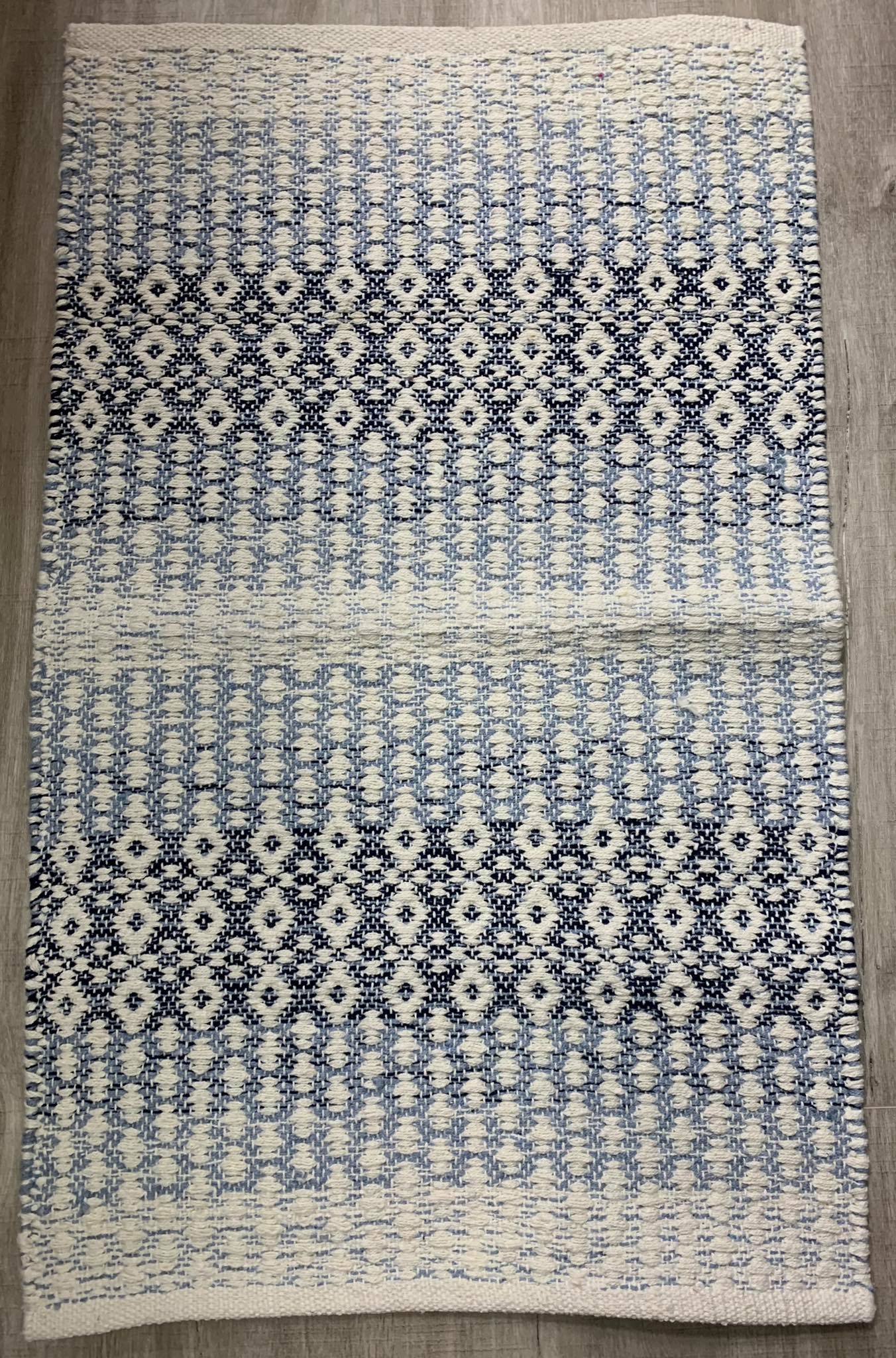 Shades of Blue deisgned cotton carpet
