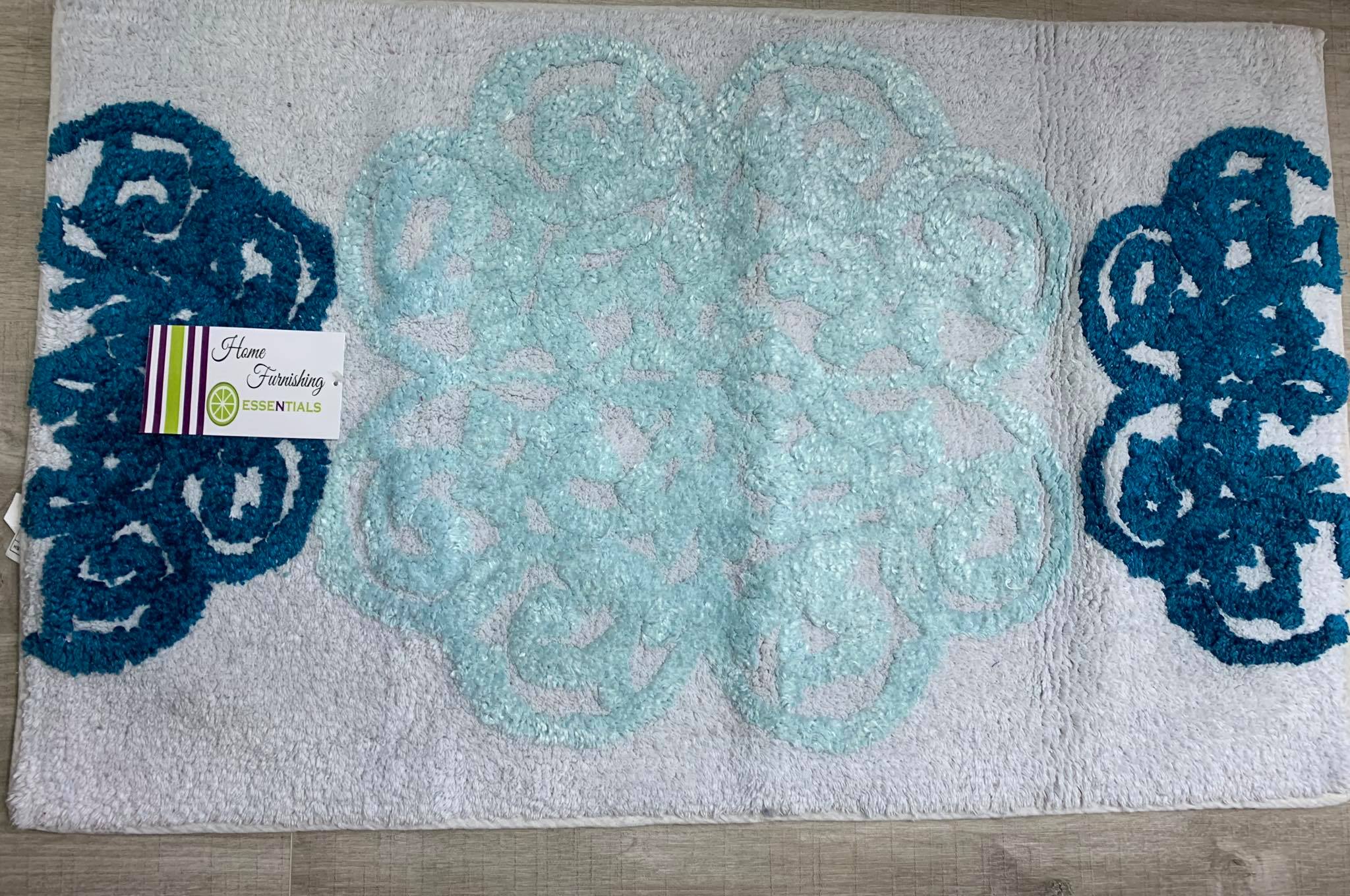 Teal Flower design carpet