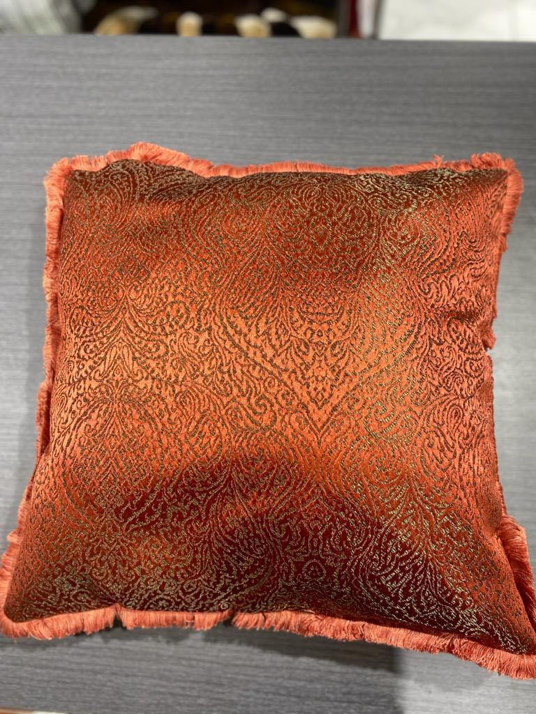 Orange Damask Cushion