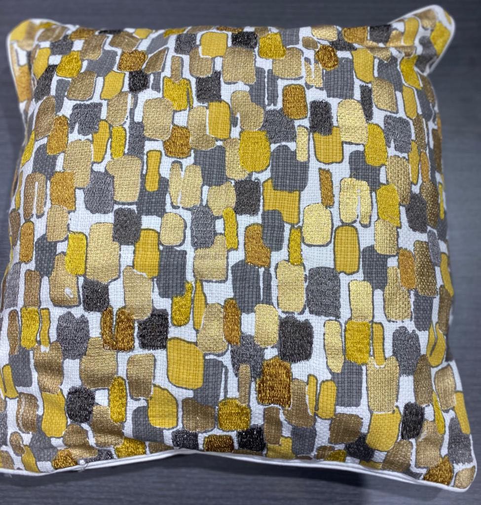 Mustard Pebbles Cushion Cover