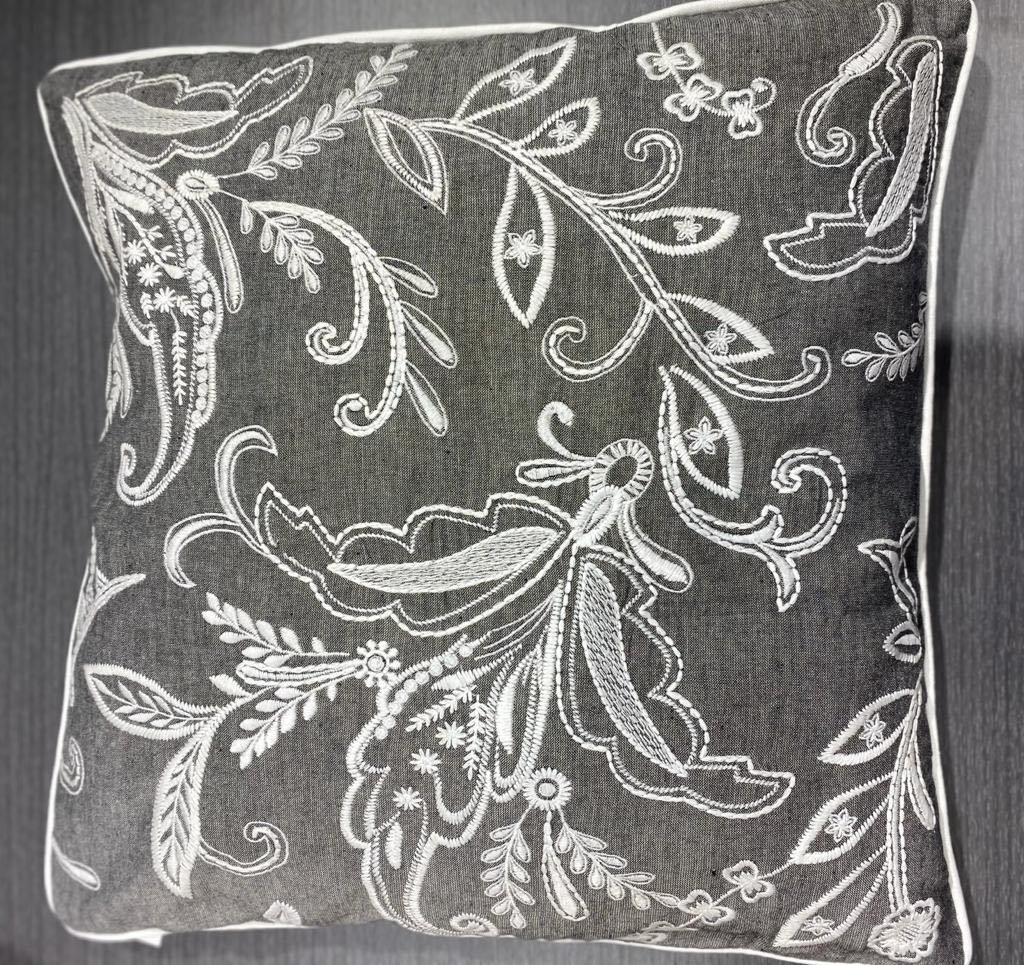 Floral Grey Cushion Cover