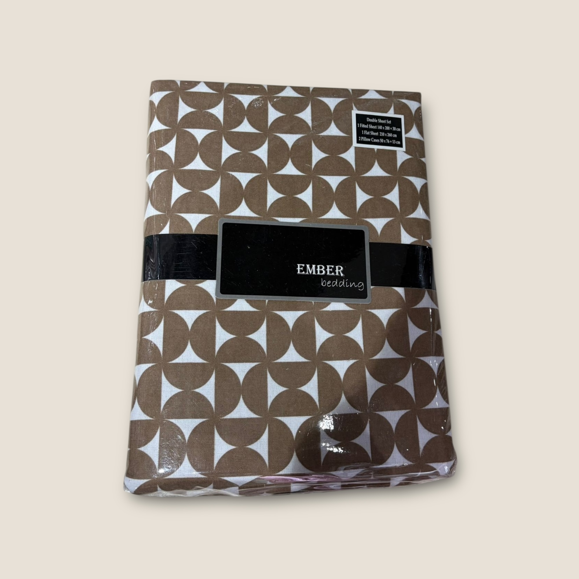 Beige Prisim Flannel Bedsheets