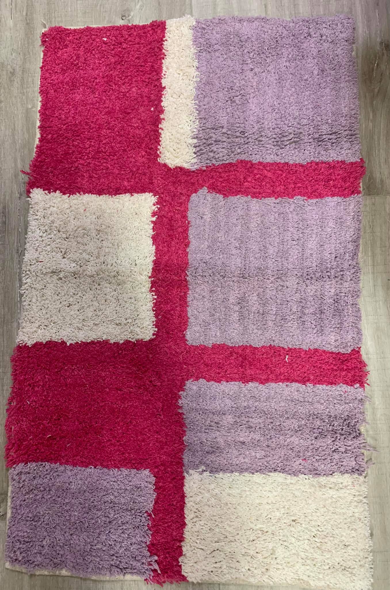 Pink Squares Bath Mat