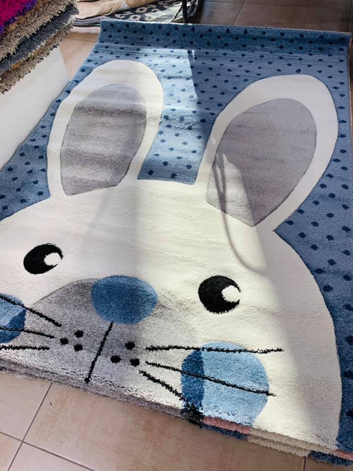 Blue Rabbit Face Carpet