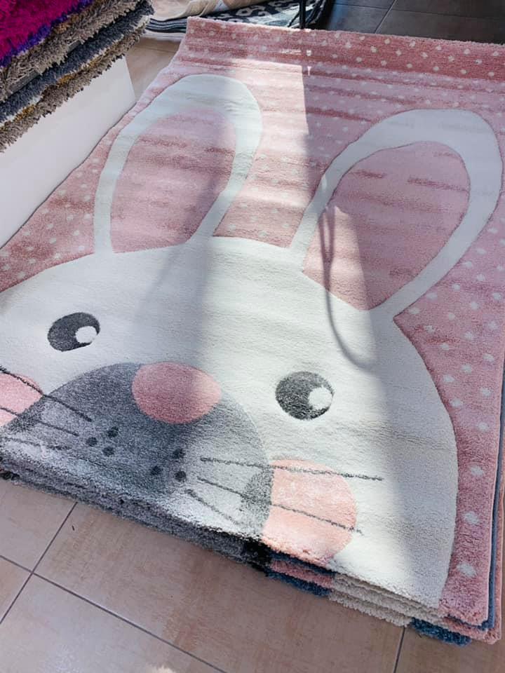 Pink Rabbit Face Carpet