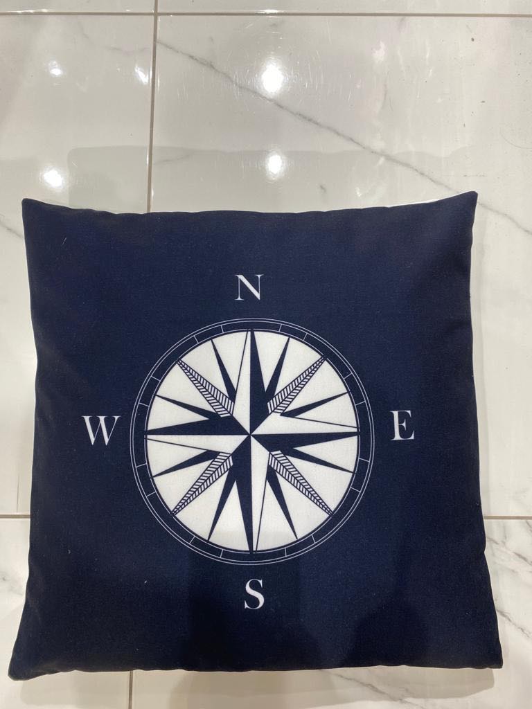 Compass Blue Cushion Cover 