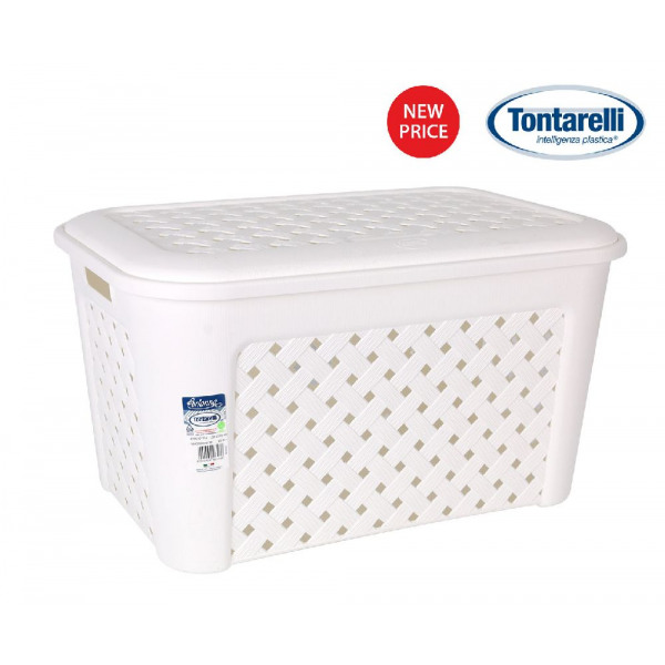 Clothing Basket with lid White