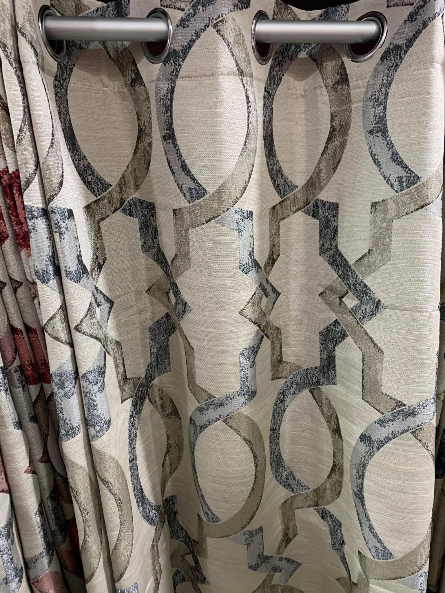 Baroque Grey style ready made curtains 