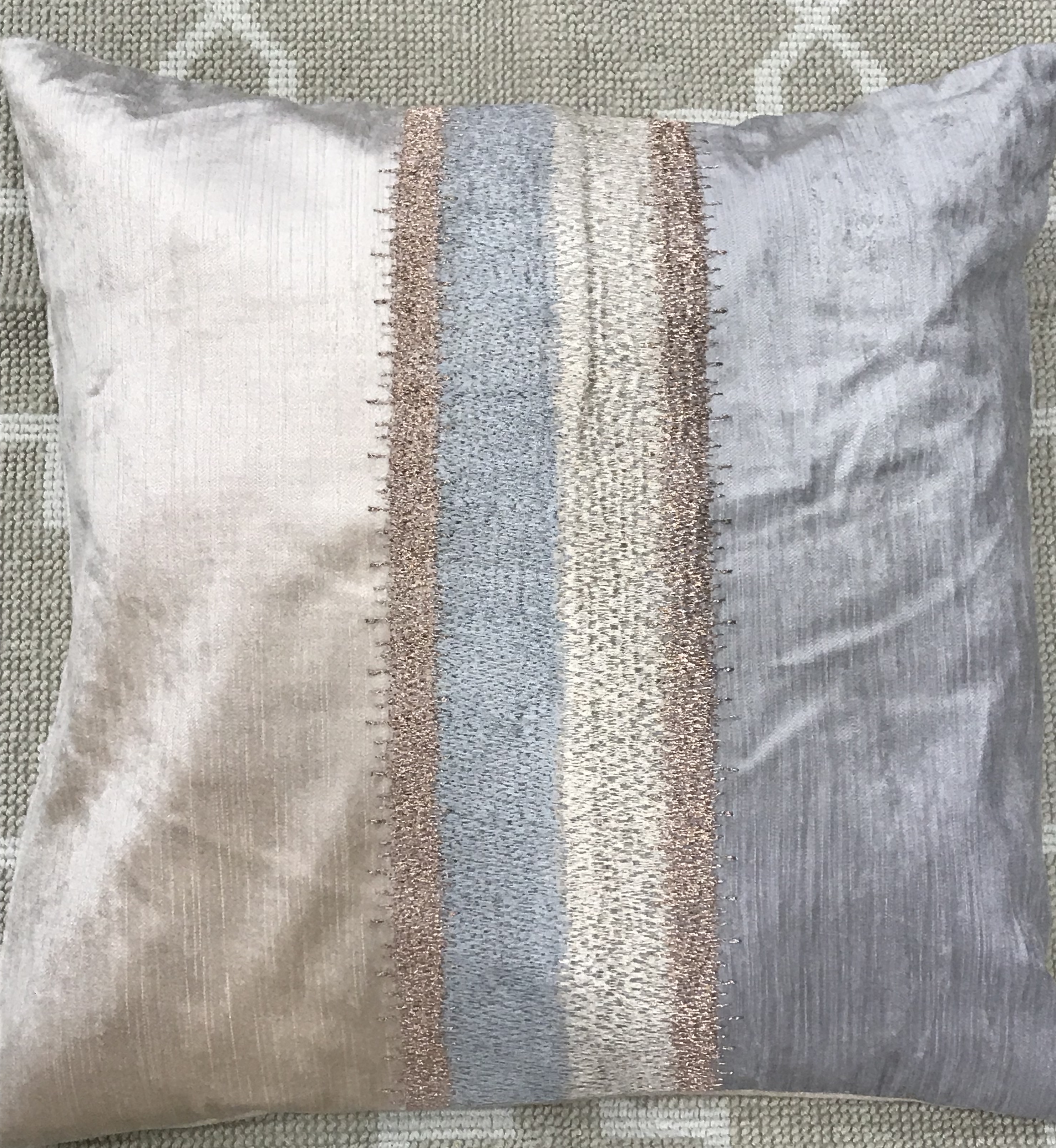 Decorative Rose Gold and Grey cushion cover 