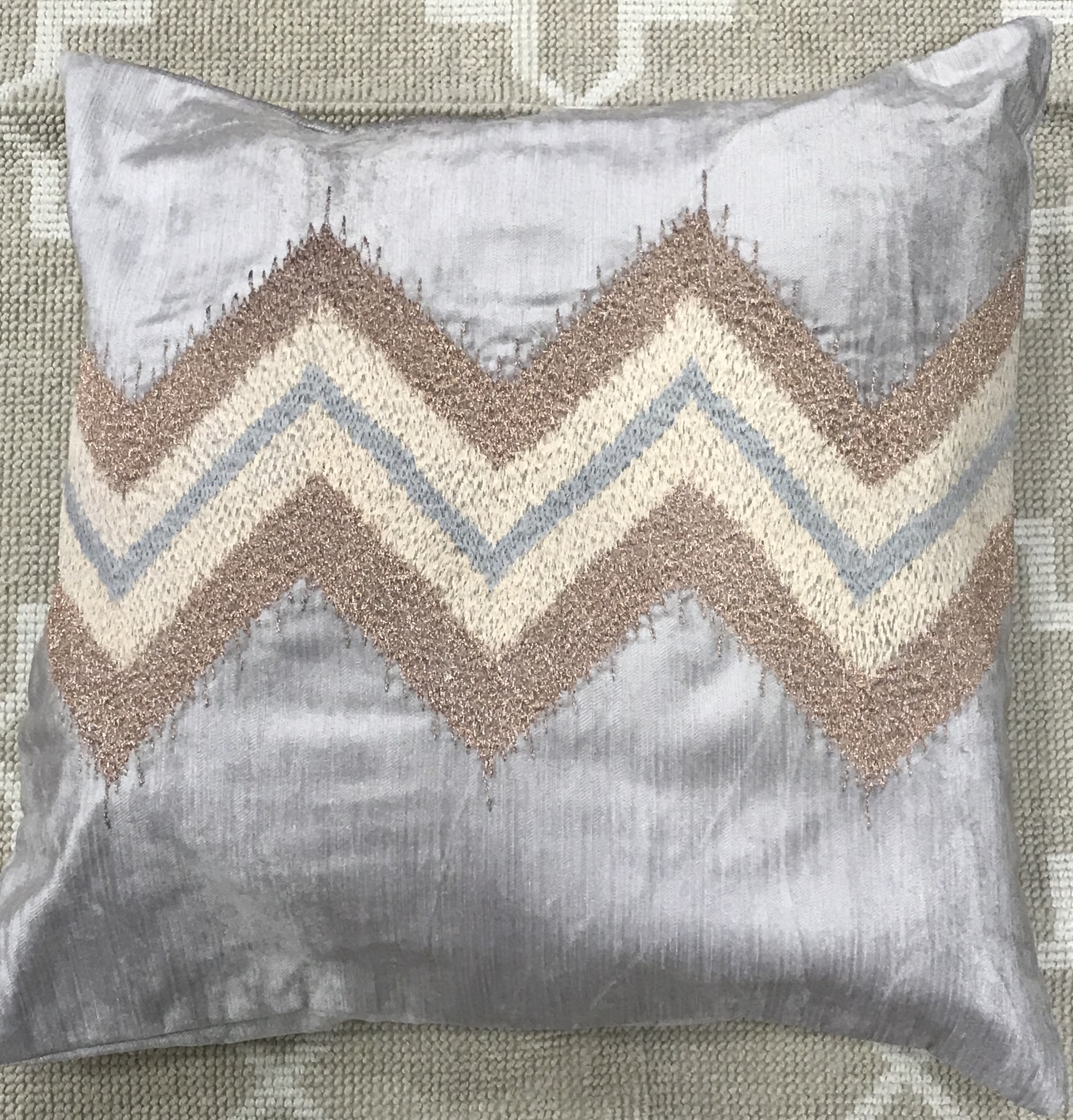 Decorative Rose Gold and Grey cushion cover 
