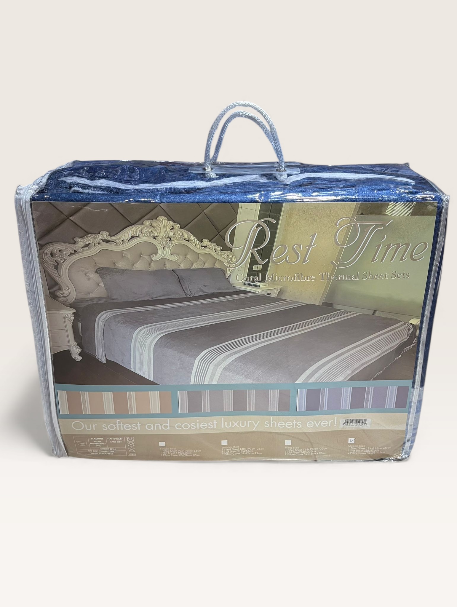 Super Soft Coral Fleece Blue Sheets